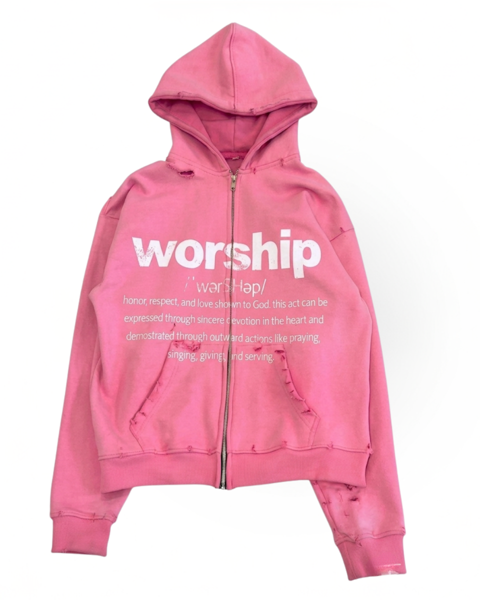 Worship Distressed Hoodie
