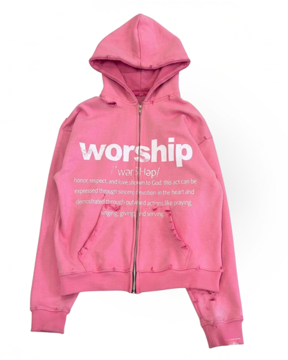 Worship Distressed Hoodie