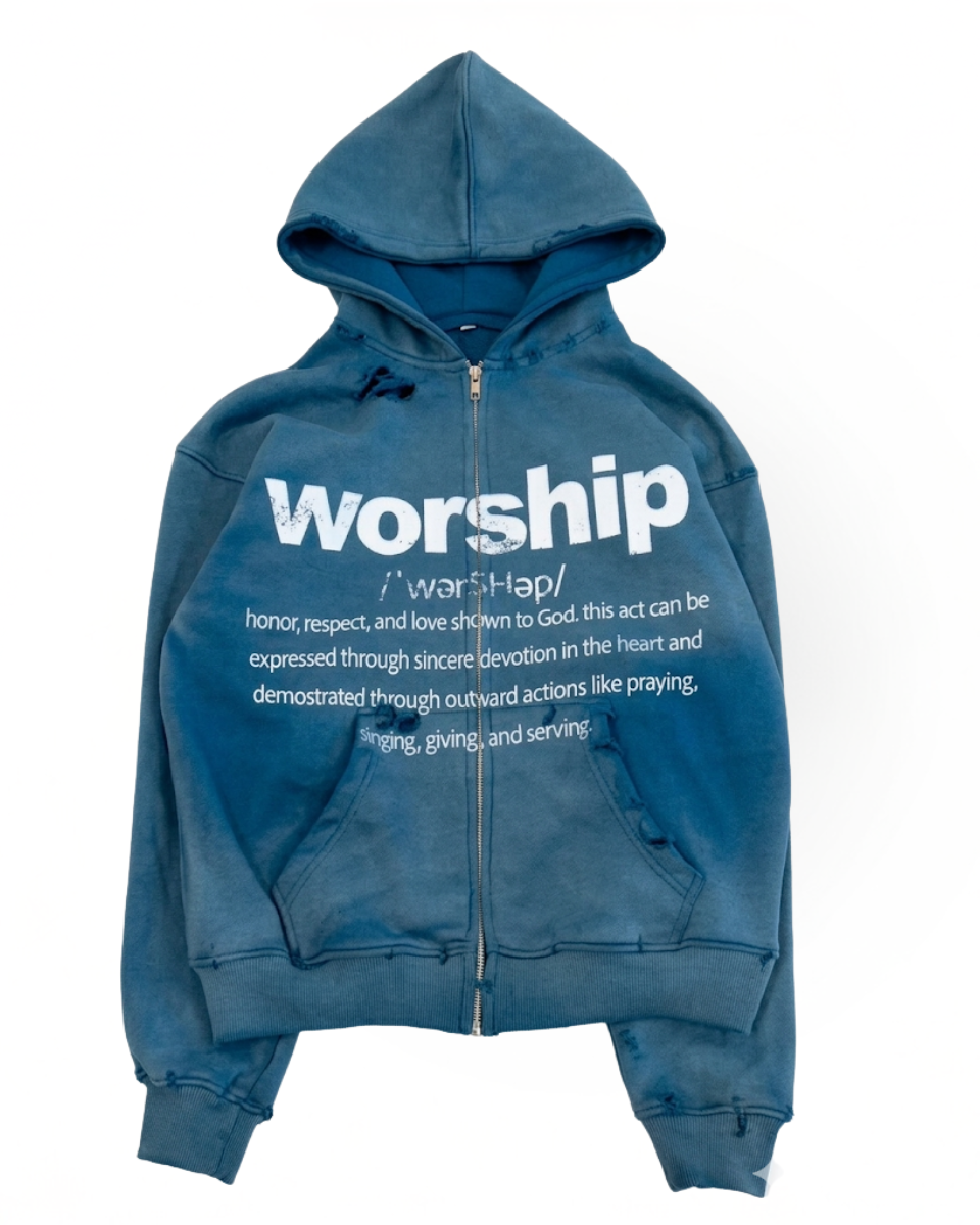 Worship Distressed Hoodie