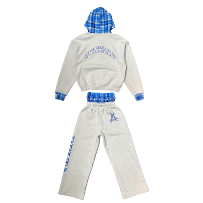 Plaid Zip-Up Sweatsuit