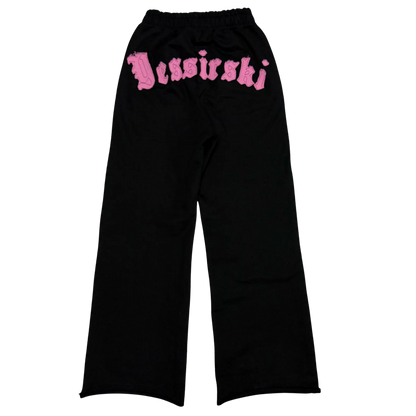 Black & Pink Crop Tracksuit