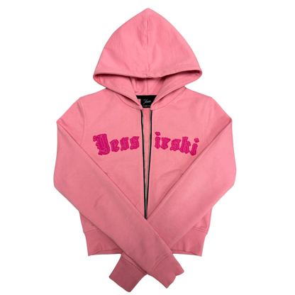 Black & Pink Crop Tracksuit
