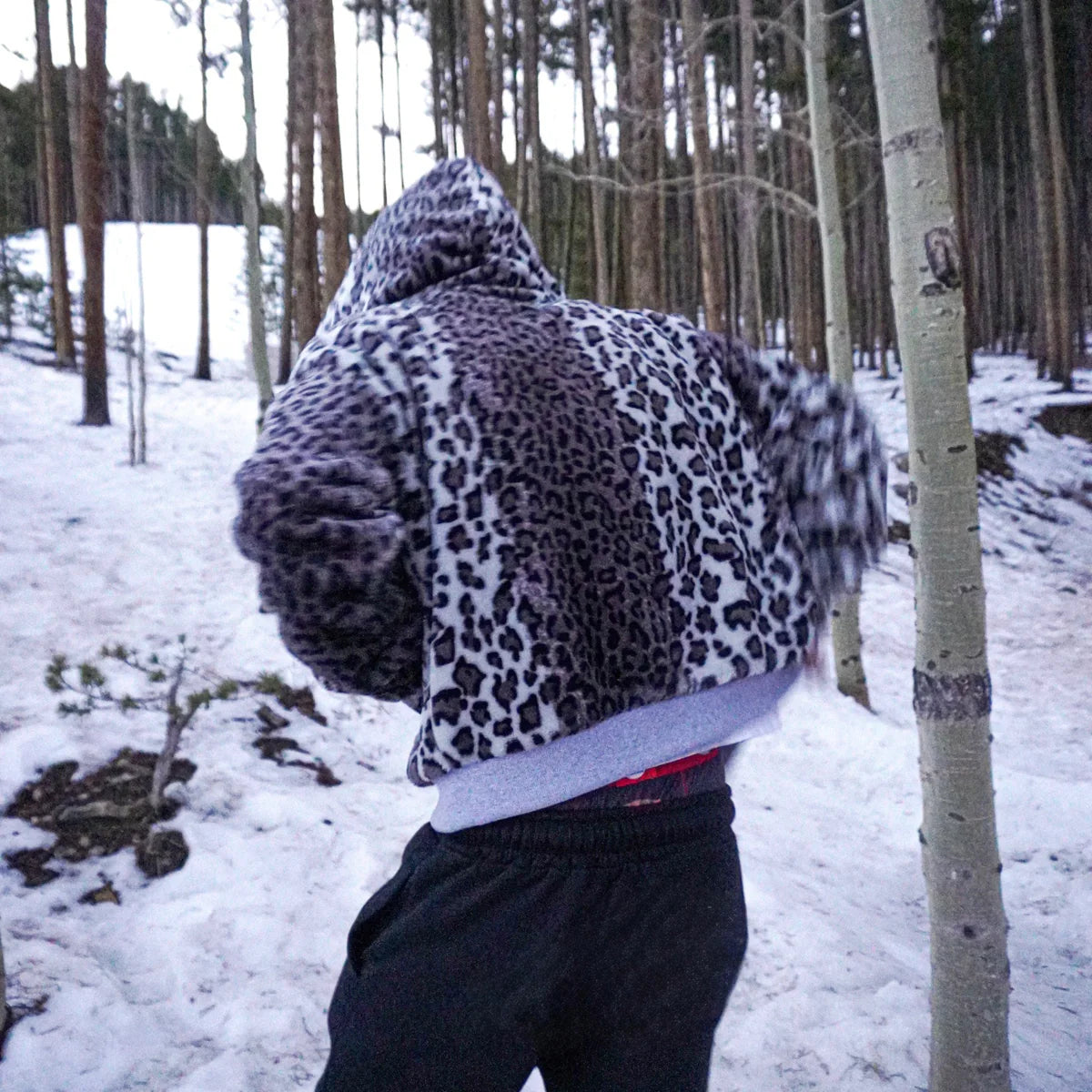 Snow Leopard Reversible Hoodie