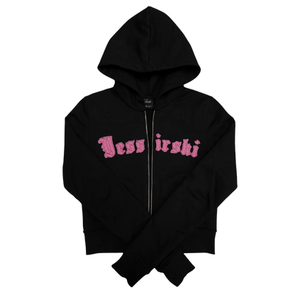 Black & Pink Crop Tracksuit